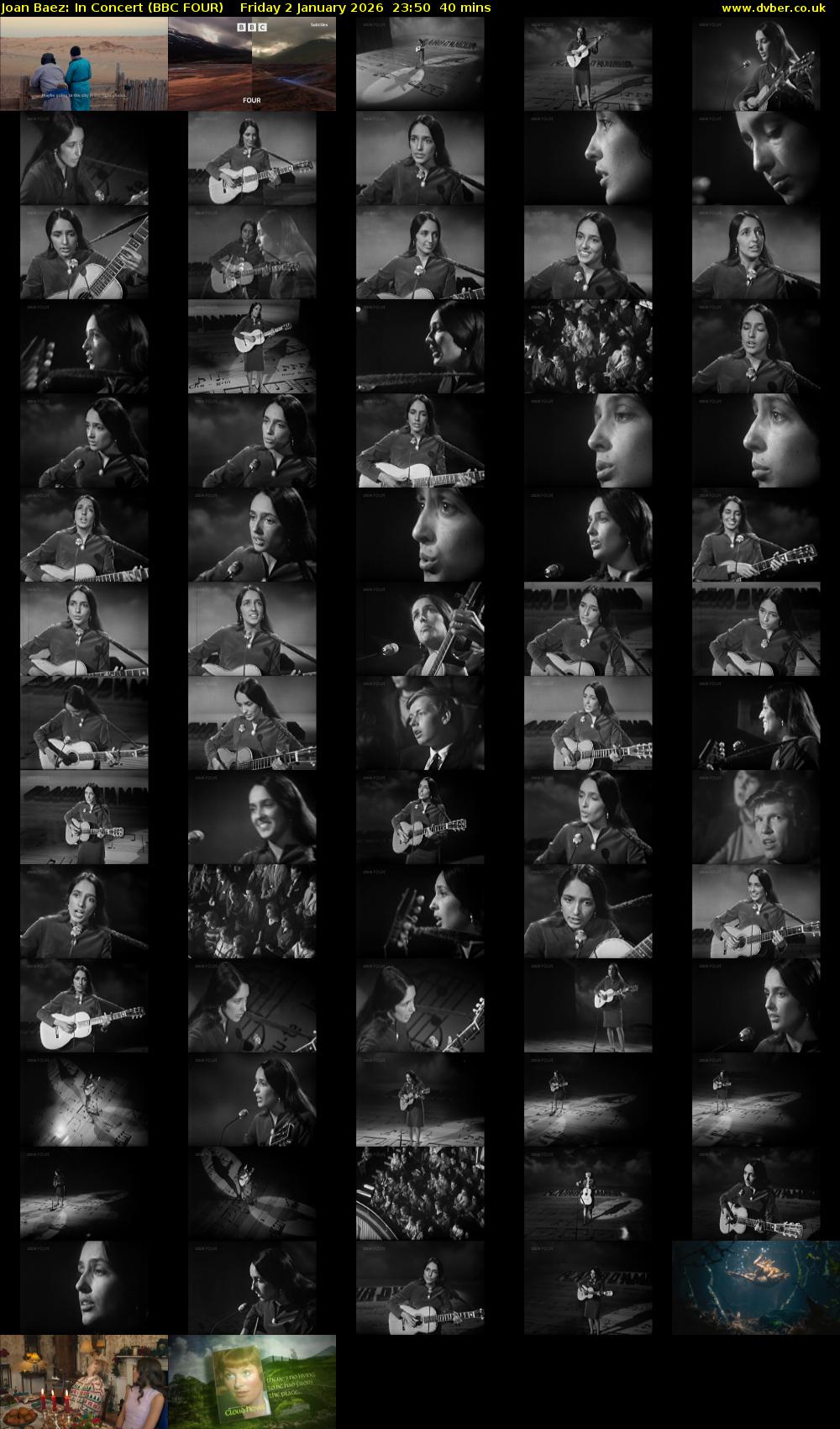 Joan Baez: In Concert (BBC FOUR) Friday 2 January 2026 23:50 - 00:30