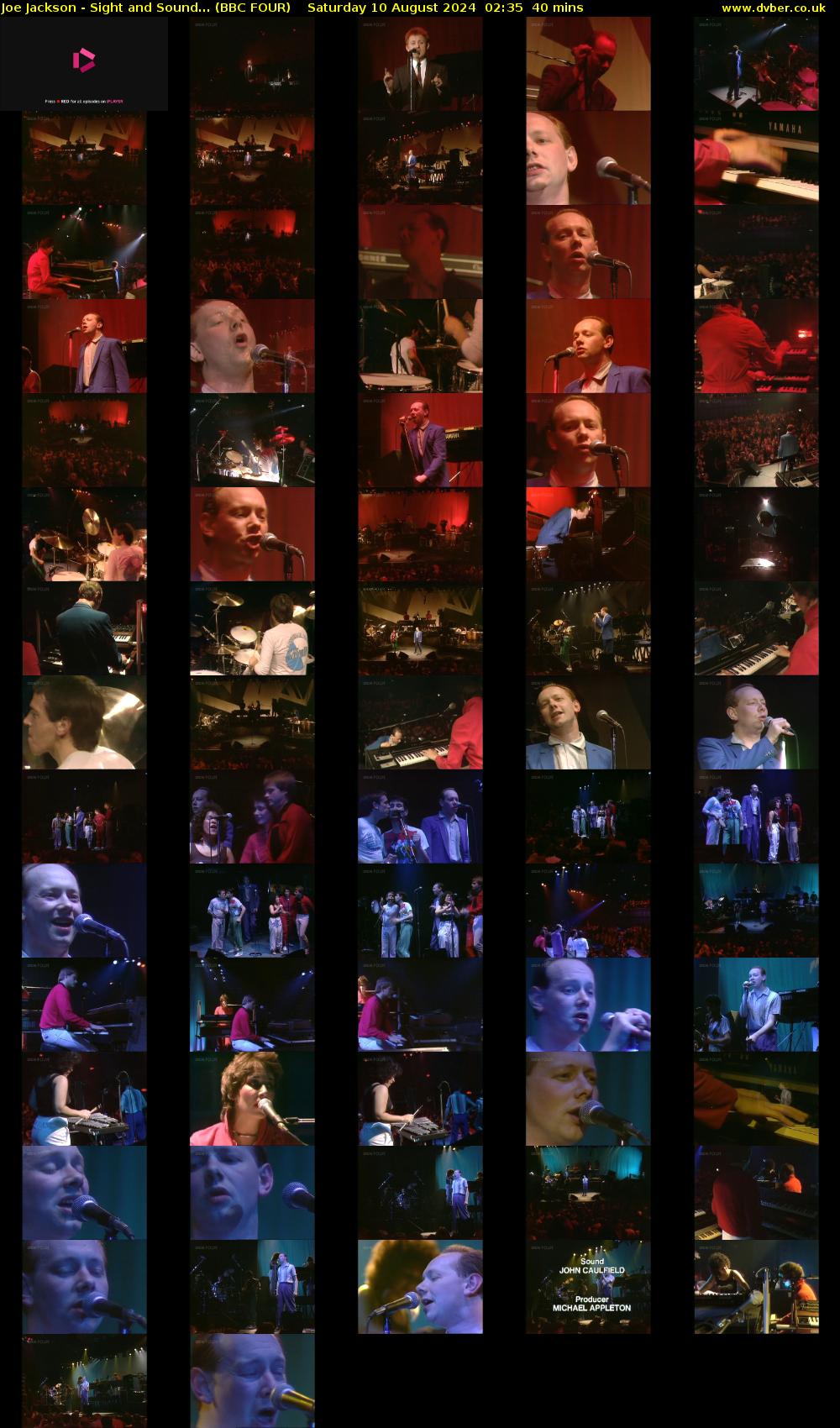 Joe Jackson - Sight and Sound... (BBC FOUR) Saturday 10 August 2024 02:35 - 03:15