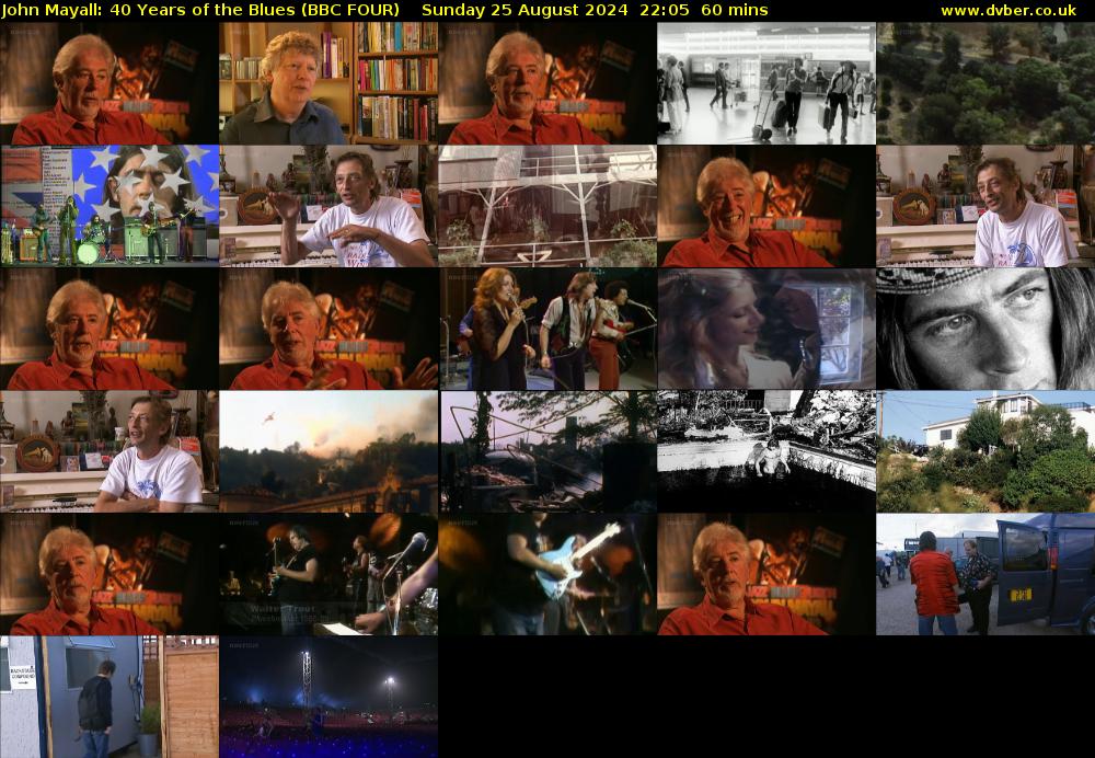 John Mayall: 40 Years of the Blues (BBC FOUR) Sunday 25 August 2024 22:05 - 23:05