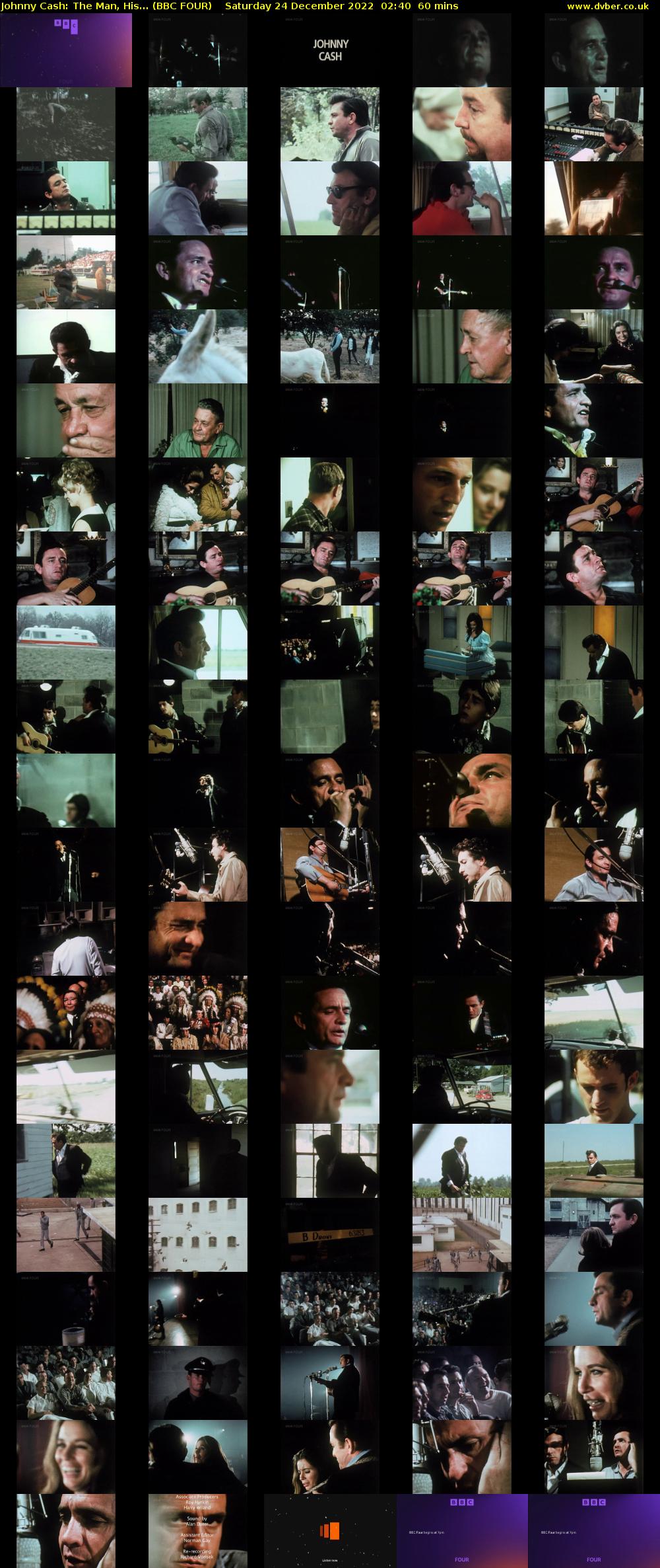 Johnny Cash: The Man, His... (BBC FOUR) Saturday 24 December 2022 02:40 - 03:40