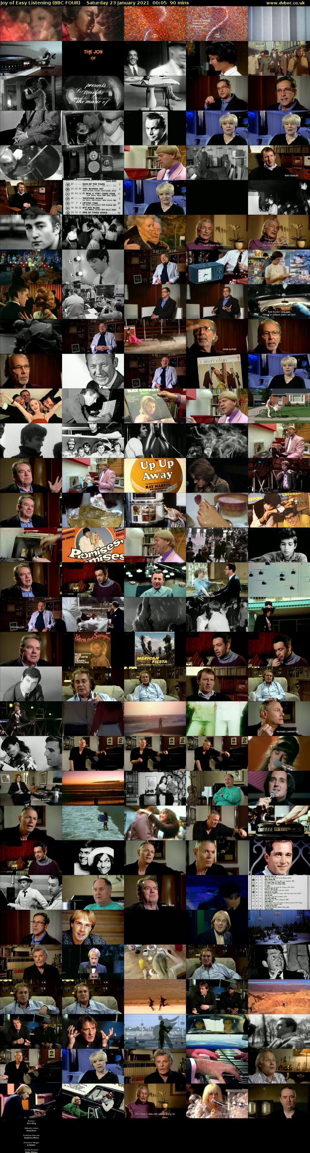 Joy of Easy Listening (BBC FOUR) Saturday 23 January 2021 00:05 - 01:35