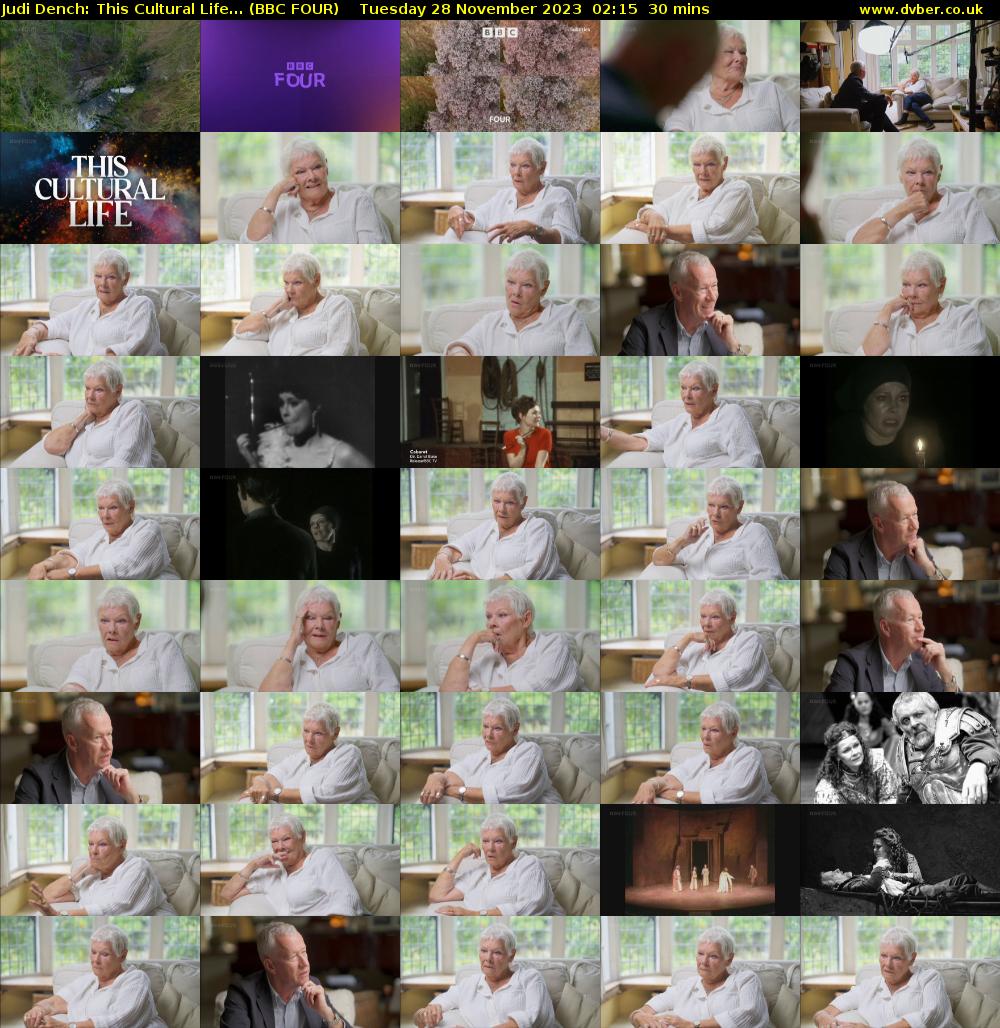 Judi Dench: This Cultural Life... (BBC FOUR) Tuesday 28 November 2023 02:15 - 02:45