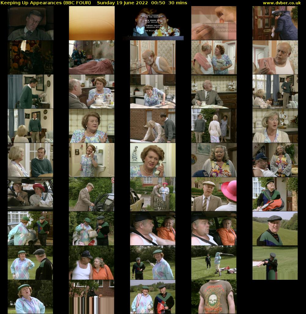 Keeping Up Appearances (BBC FOUR) Sunday 19 June 2022 00:50 - 01:20
