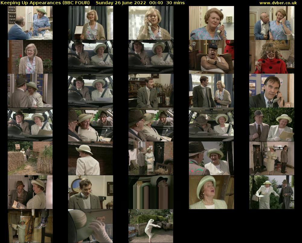Keeping Up Appearances (BBC FOUR) Sunday 26 June 2022 00:40 - 01:10