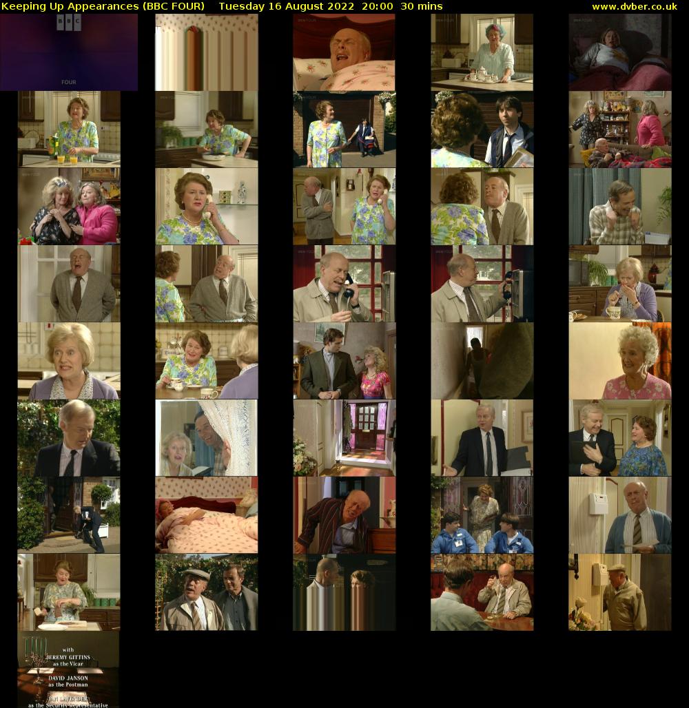 Keeping Up Appearances (BBC FOUR) Tuesday 16 August 2022 20:00 - 20:30