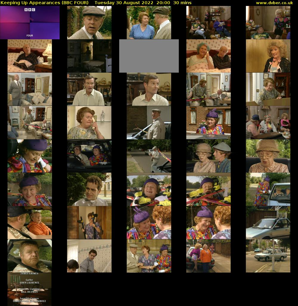 Keeping Up Appearances (BBC FOUR) Tuesday 30 August 2022 20:00 - 20:30