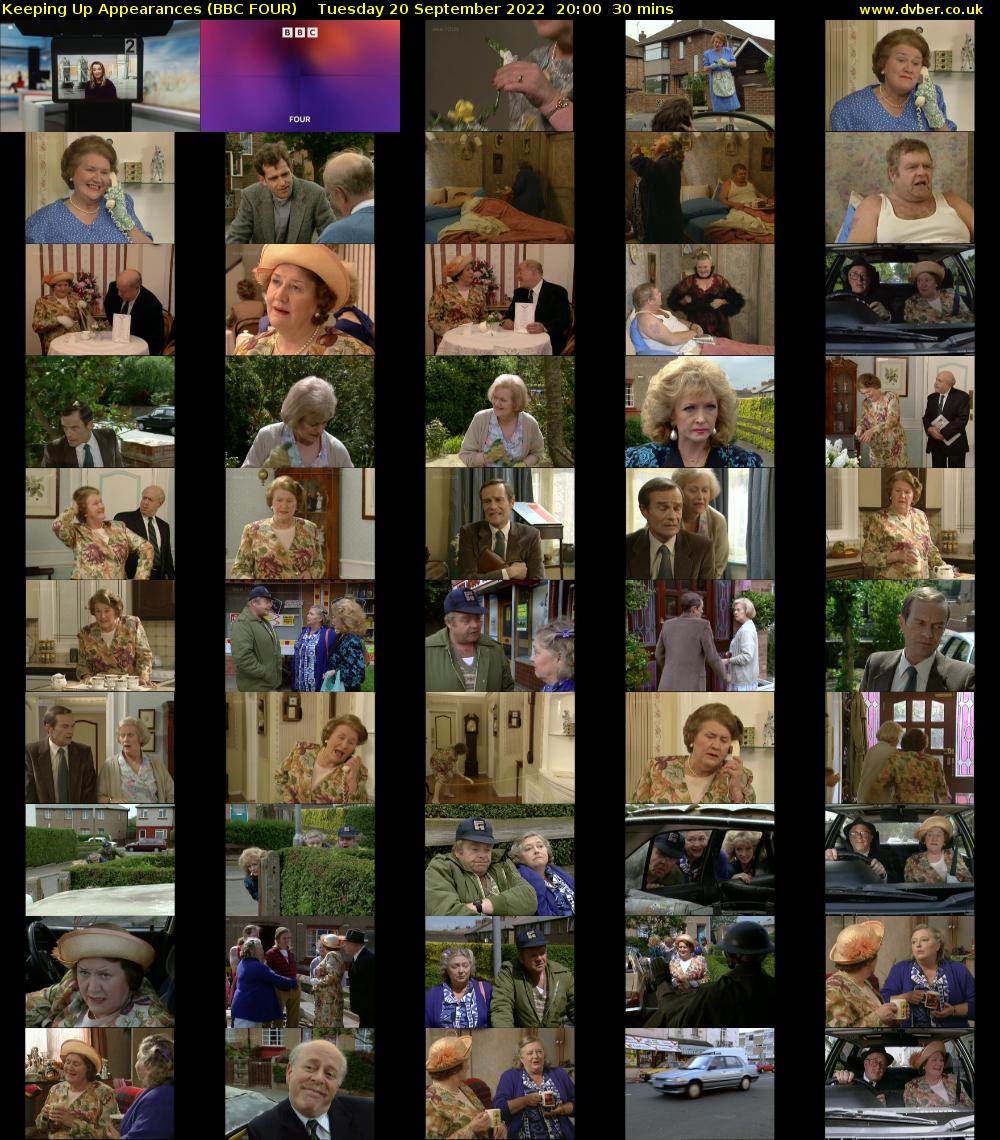 Keeping Up Appearances (BBC FOUR) Tuesday 20 September 2022 20:00 - 20:30