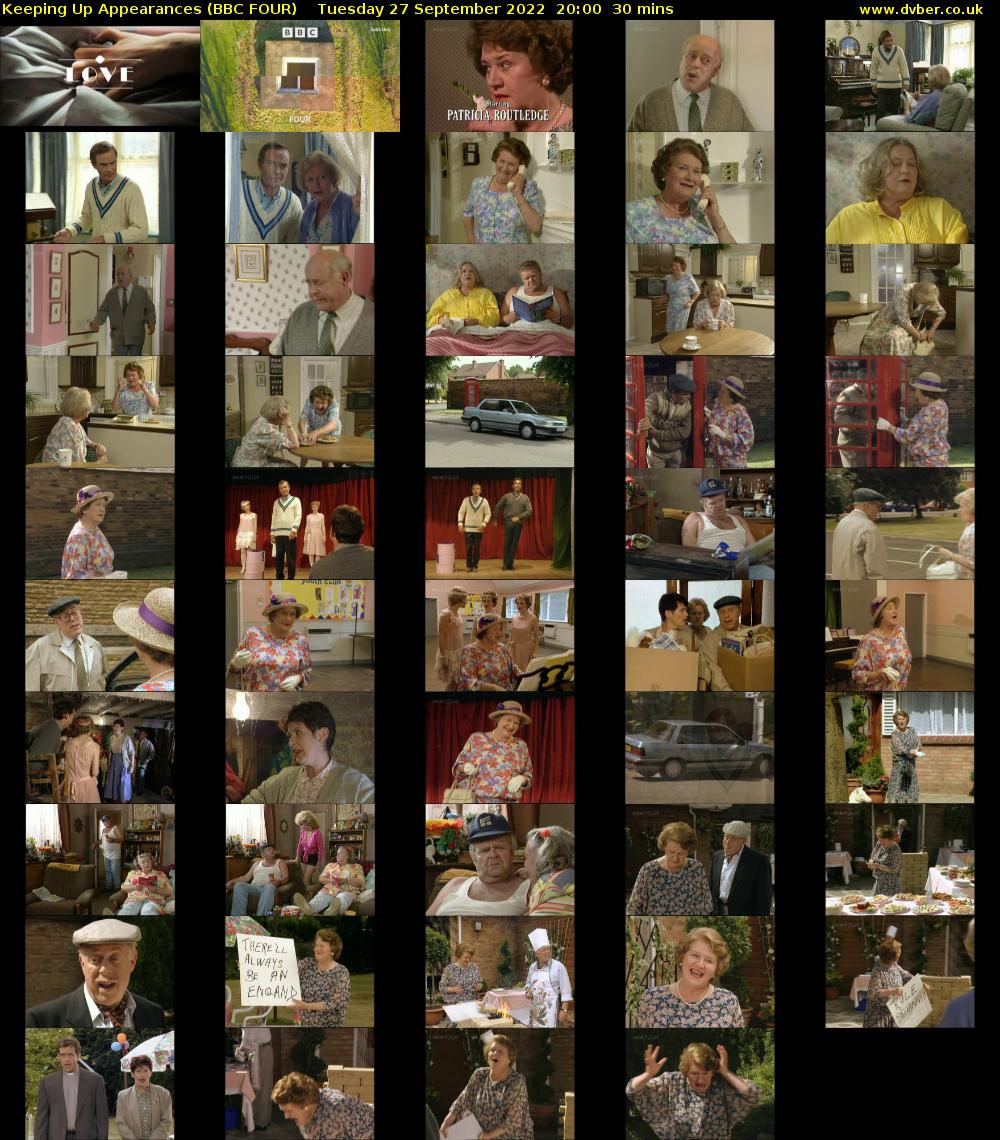 Keeping Up Appearances (BBC FOUR) Tuesday 27 September 2022 20:00 - 20:30
