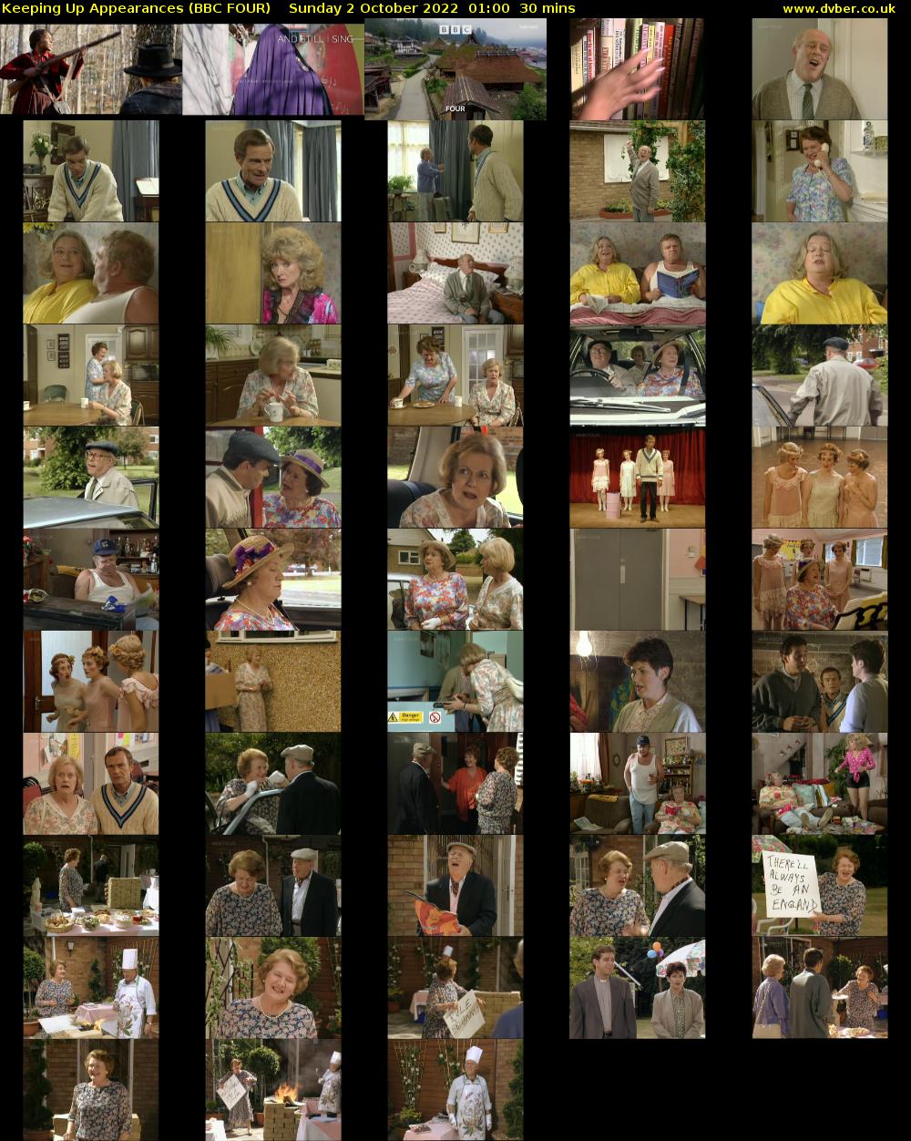 Keeping Up Appearances (BBC FOUR) Sunday 2 October 2022 01:00 - 01:30