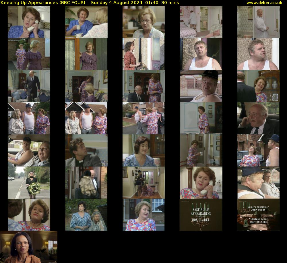 Keeping Up Appearances (BBC FOUR) Sunday 4 August 2024 01:40 - 02:10