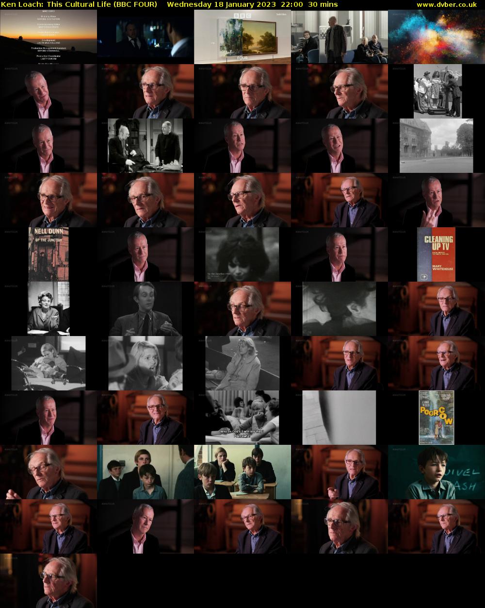 Ken Loach: This Cultural Life (BBC FOUR) Wednesday 18 January 2023 22:00 - 22:30