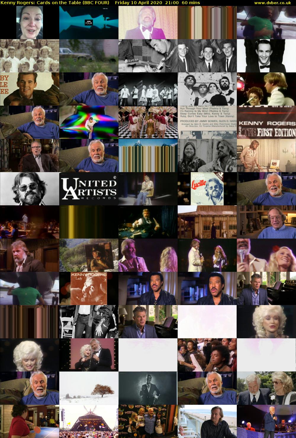 Kenny Rogers: Cards on the Table (BBC FOUR) Friday 10 April 2020 21:00 - 22:00