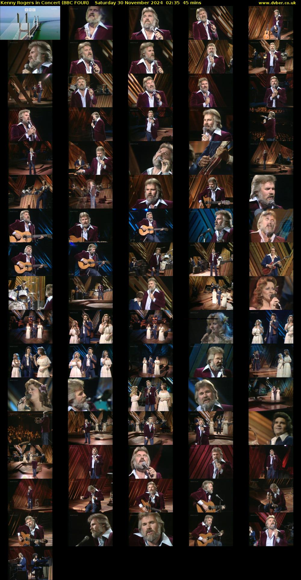 Kenny Rogers in Concert (BBC FOUR) Saturday 30 November 2024 02:35 - 03:20