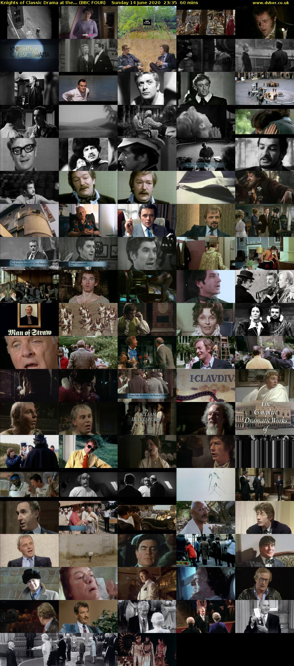Knights of Classic Drama at the... (BBC FOUR) Sunday 14 June 2020 23:35 - 00:35