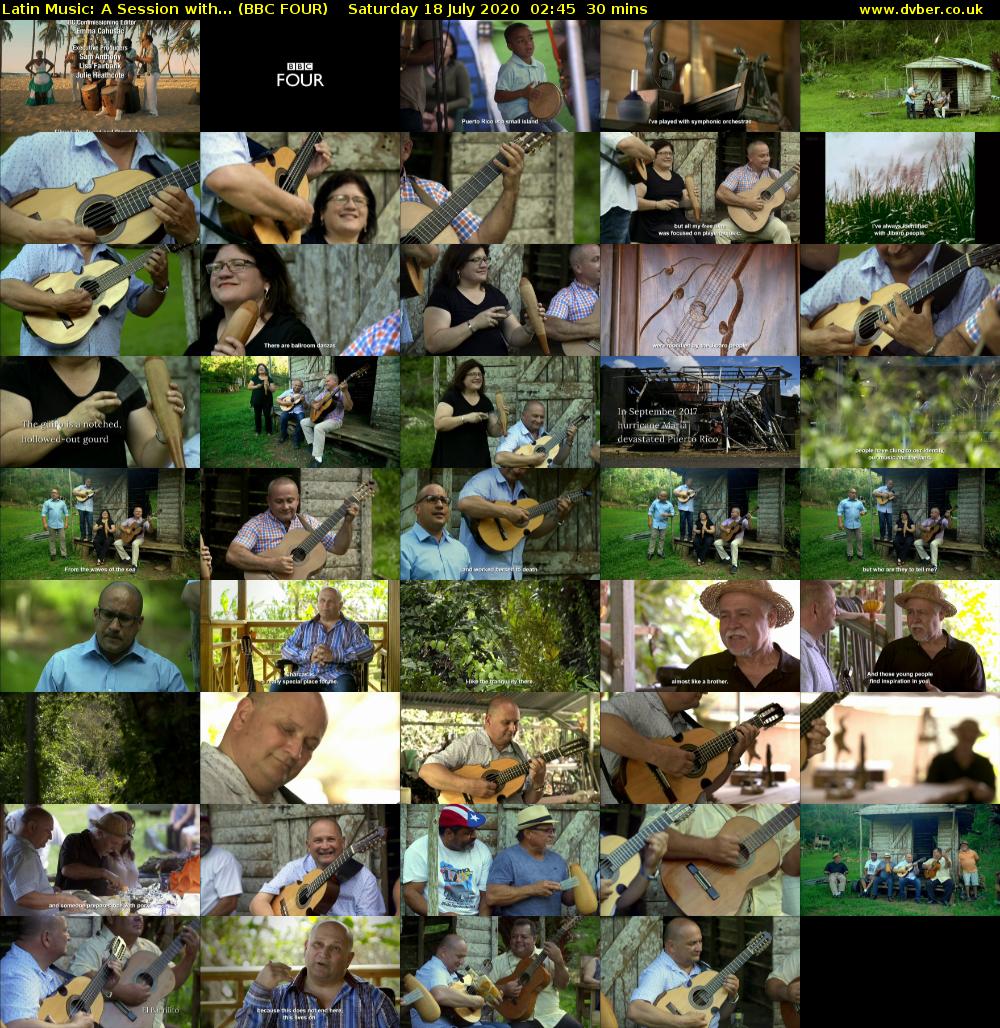 Latin Music: A Session with... (BBC FOUR) Saturday 18 July 2020 02:45 - 03:15