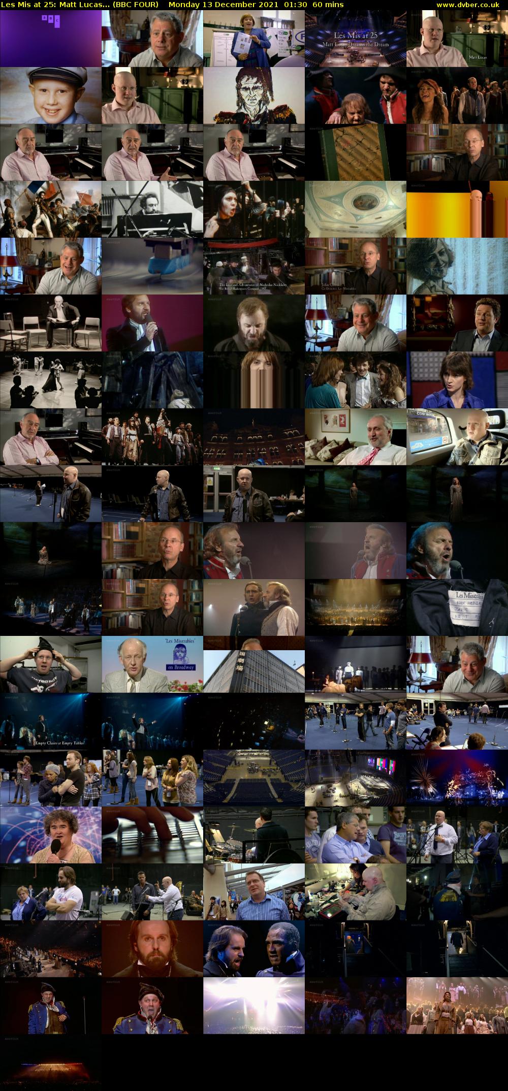 Les Mis at 25: Matt Lucas... (BBC FOUR) Monday 13 December 2021 01:30 - 02:30
