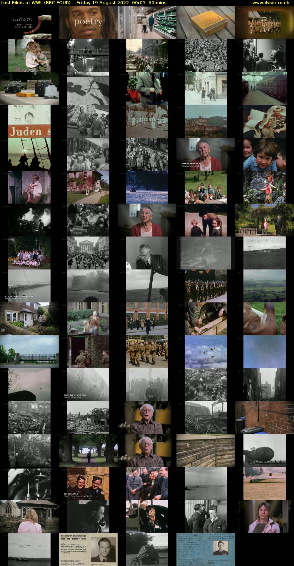 Lost Films of WWII (BBC FOUR) Friday 19 August 2022 00:05 - 01:05