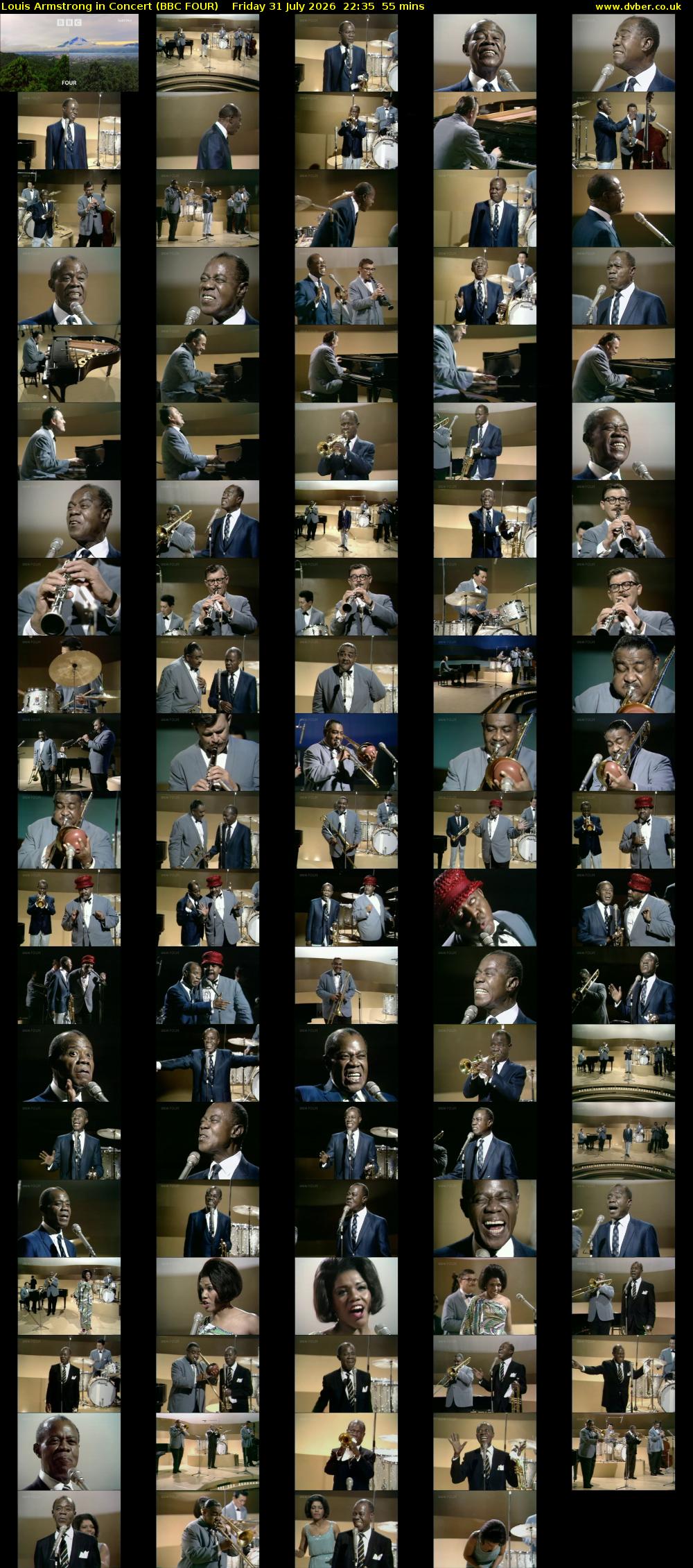 Louis Armstrong in Concert (BBC FOUR) Friday 31 July 2026 22:35 - 23:30