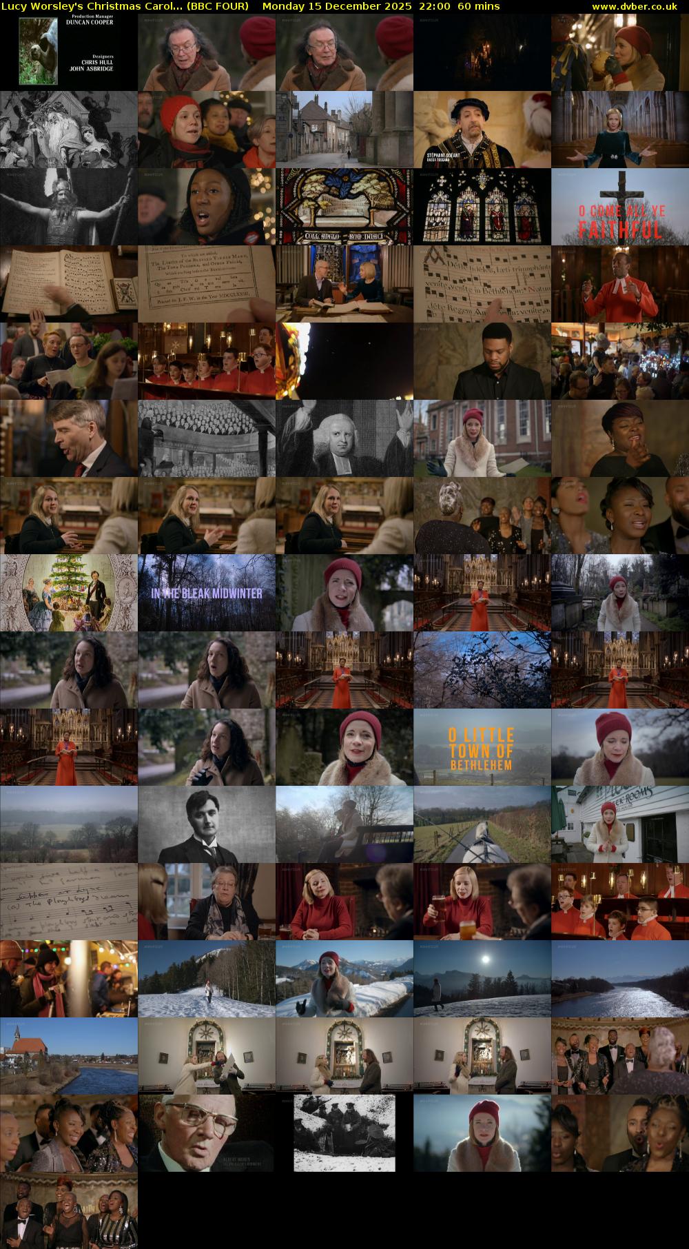 Lucy Worsley's Christmas Carol... (BBC FOUR) Monday 15 December 2025 22:00 - 23:00