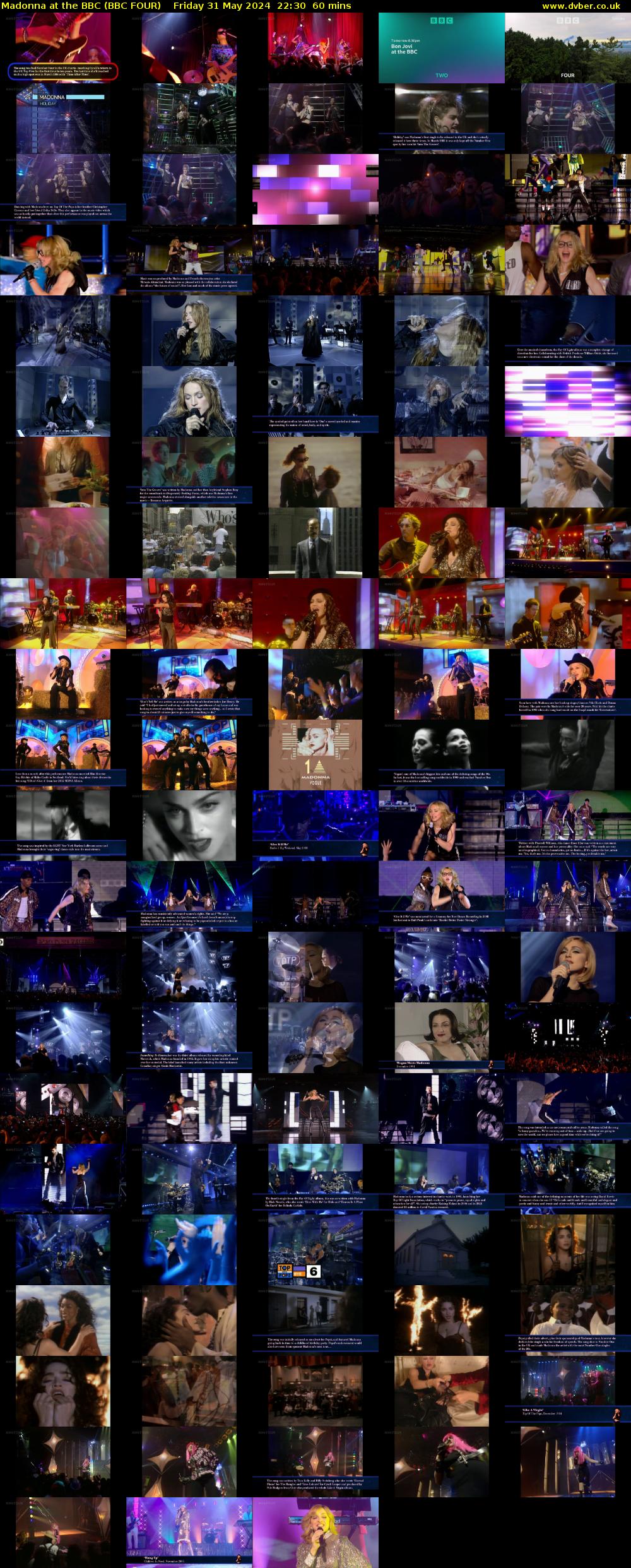 Madonna at the BBC (BBC FOUR) Friday 31 May 2024 22:30 - 23:30