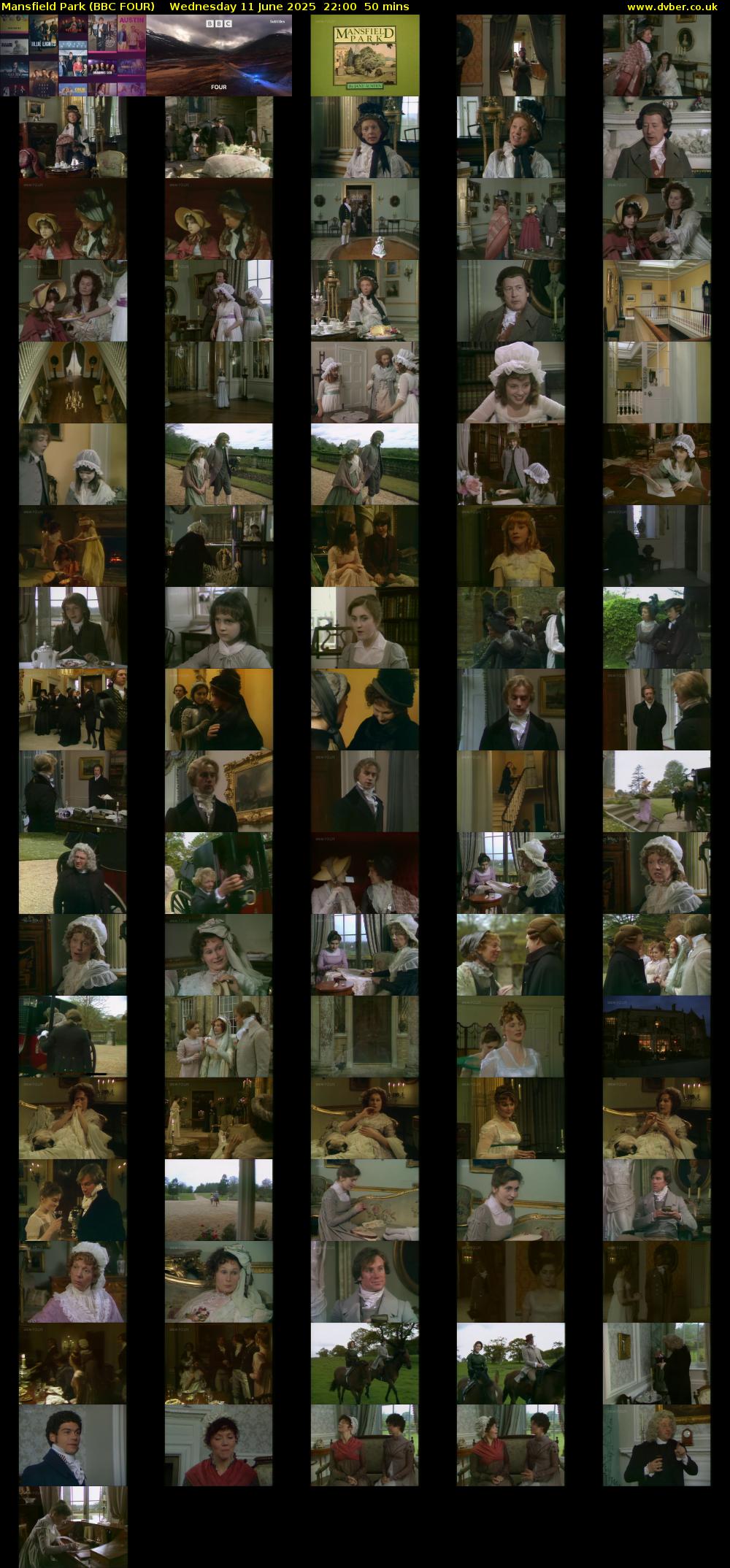 Mansfield Park (BBC FOUR) Wednesday 11 June 2025 22:00 - 22:50