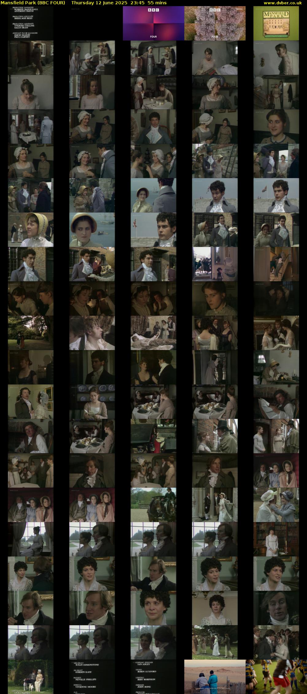 Mansfield Park (BBC FOUR) Thursday 12 June 2025 23:45 - 00:40