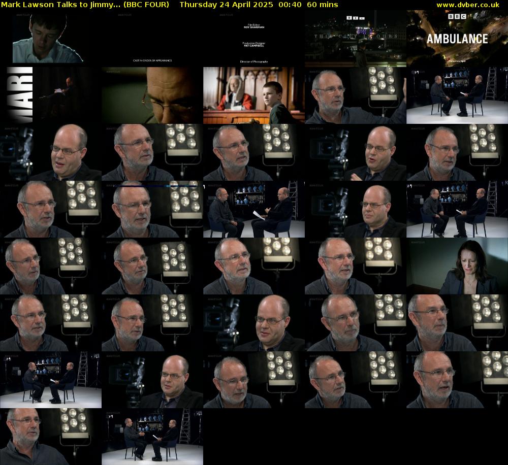 Mark Lawson Talks to Jimmy... (BBC FOUR) Thursday 24 April 2025 00:40 - 01:40