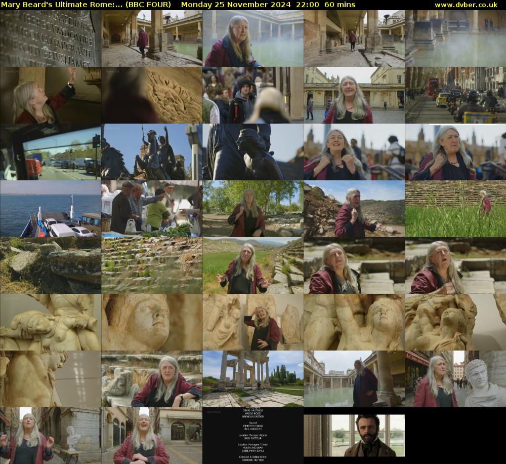 Mary Beard's Ultimate Rome:... (BBC FOUR) Monday 25 November 2024 22:00 - 23:00