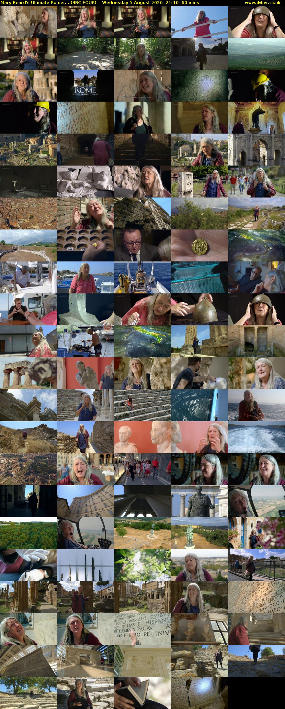 Mary Beard's Ultimate Rome:... (BBC FOUR) Wednesday 5 August 2026 21:10 - 22:10