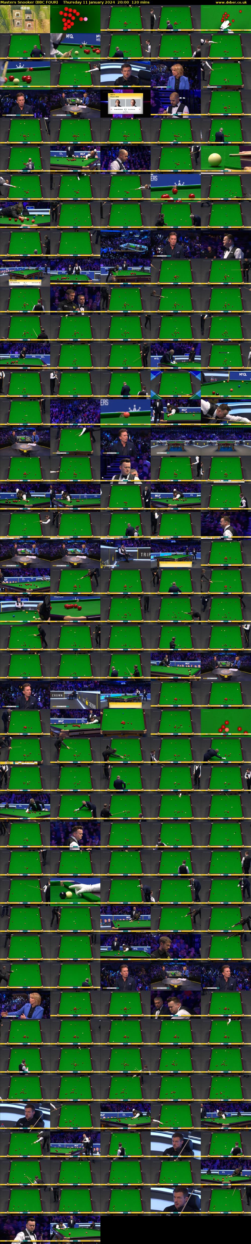 Masters Snooker (BBC FOUR) Thursday 11 January 2024 20:00 - 22:00