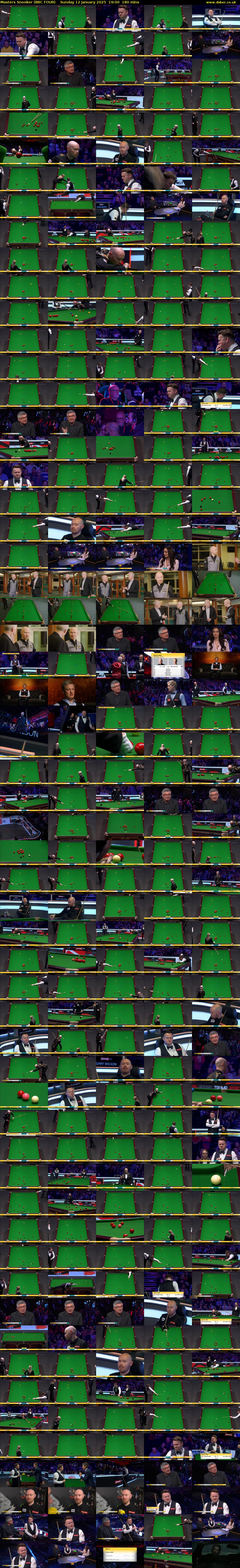 Masters Snooker (BBC FOUR) Sunday 12 January 2025 19:00 - 22:00