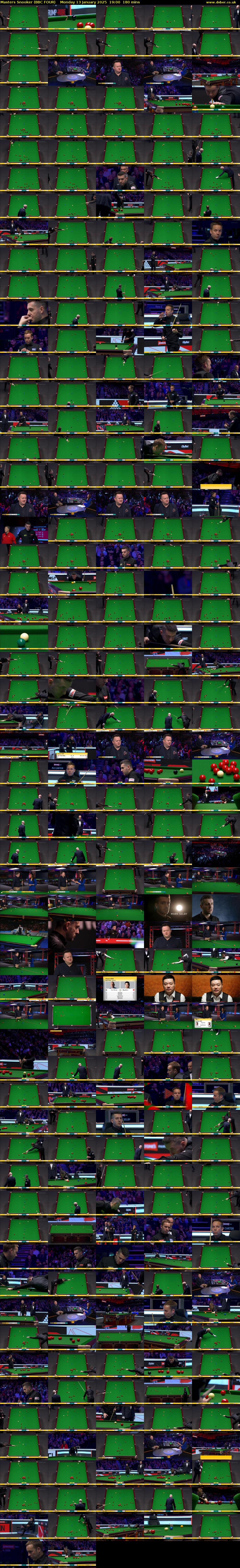 Masters Snooker (BBC FOUR) Monday 13 January 2025 19:00 - 22:00