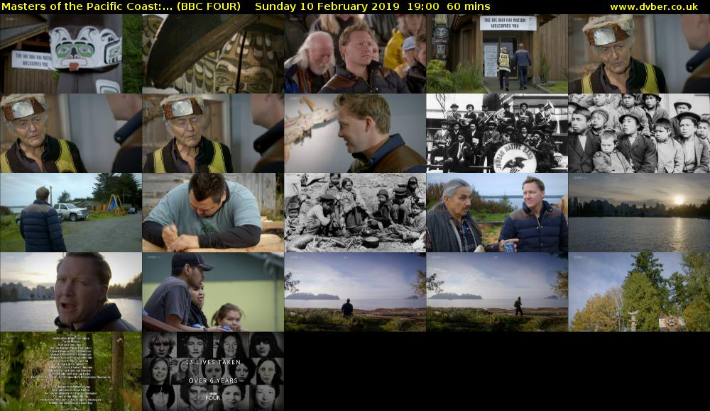 Masters of the Pacific Coast:... (BBC FOUR) Sunday 10 February 2019 19:00 - 20:00