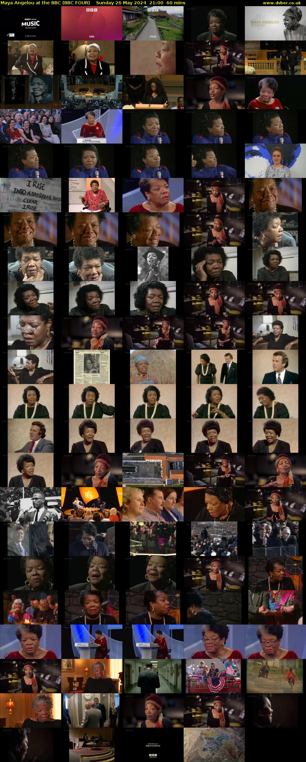 Maya Angelou at the BBC (BBC FOUR) Sunday 26 May 2024 21:00 - 22:00