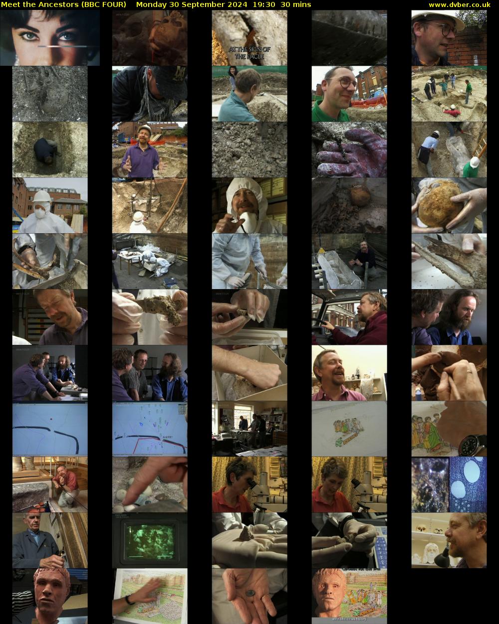 Meet the Ancestors (BBC FOUR) Monday 30 September 2024 19:30 - 20:00