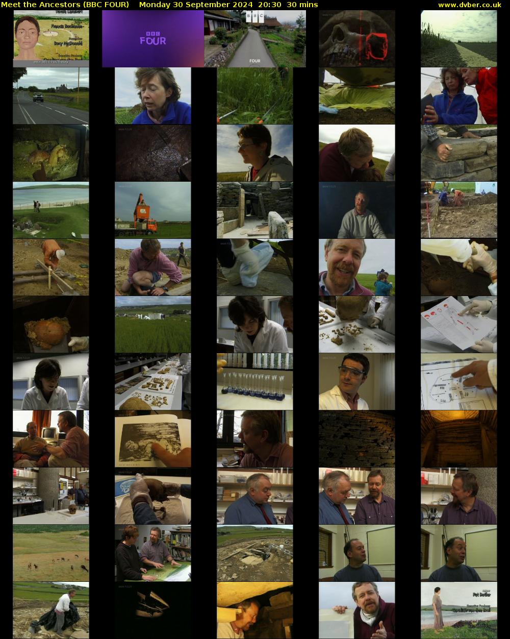 Meet the Ancestors (BBC FOUR) Monday 30 September 2024 20:30 - 21:00