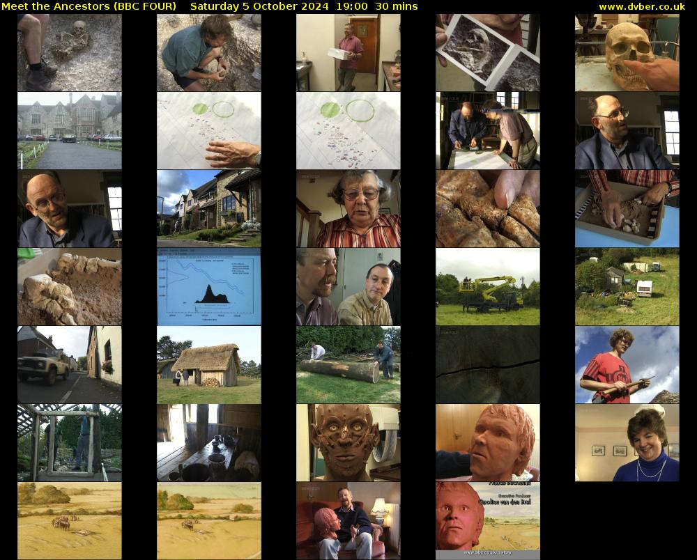 Meet the Ancestors (BBC FOUR) Saturday 5 October 2024 19:00 - 19:30