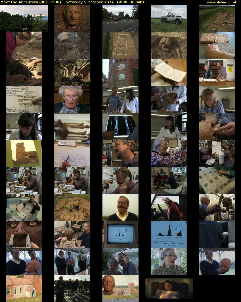 Meet the Ancestors (BBC FOUR) Saturday 5 October 2024 19:30 - 20:00
