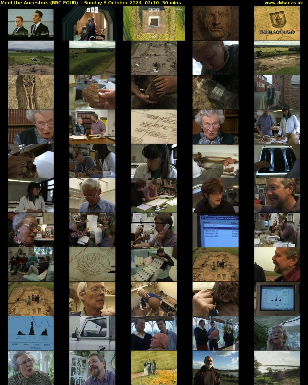 Meet the Ancestors (BBC FOUR) Sunday 6 October 2024 02:10 - 02:40