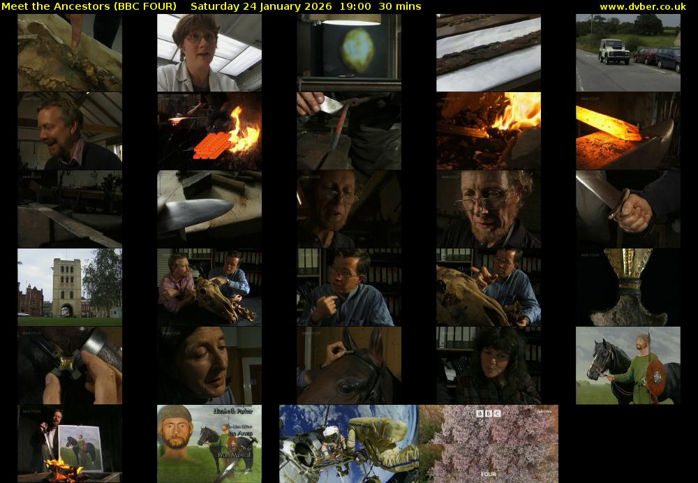 Meet the Ancestors (BBC FOUR) Saturday 24 January 2026 19:00 - 19:30