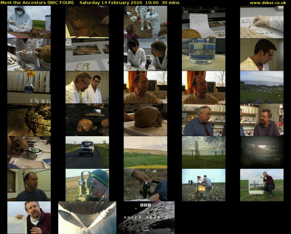 Meet the Ancestors (BBC FOUR) Saturday 14 February 2026 19:00 - 19:30