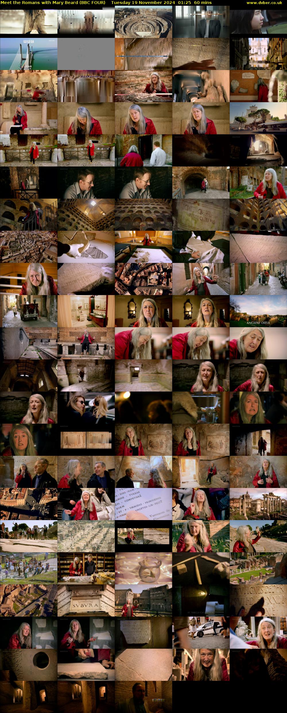 Meet the Romans with Mary Beard (BBC FOUR) Tuesday 19 November 2024 01:25 - 02:25