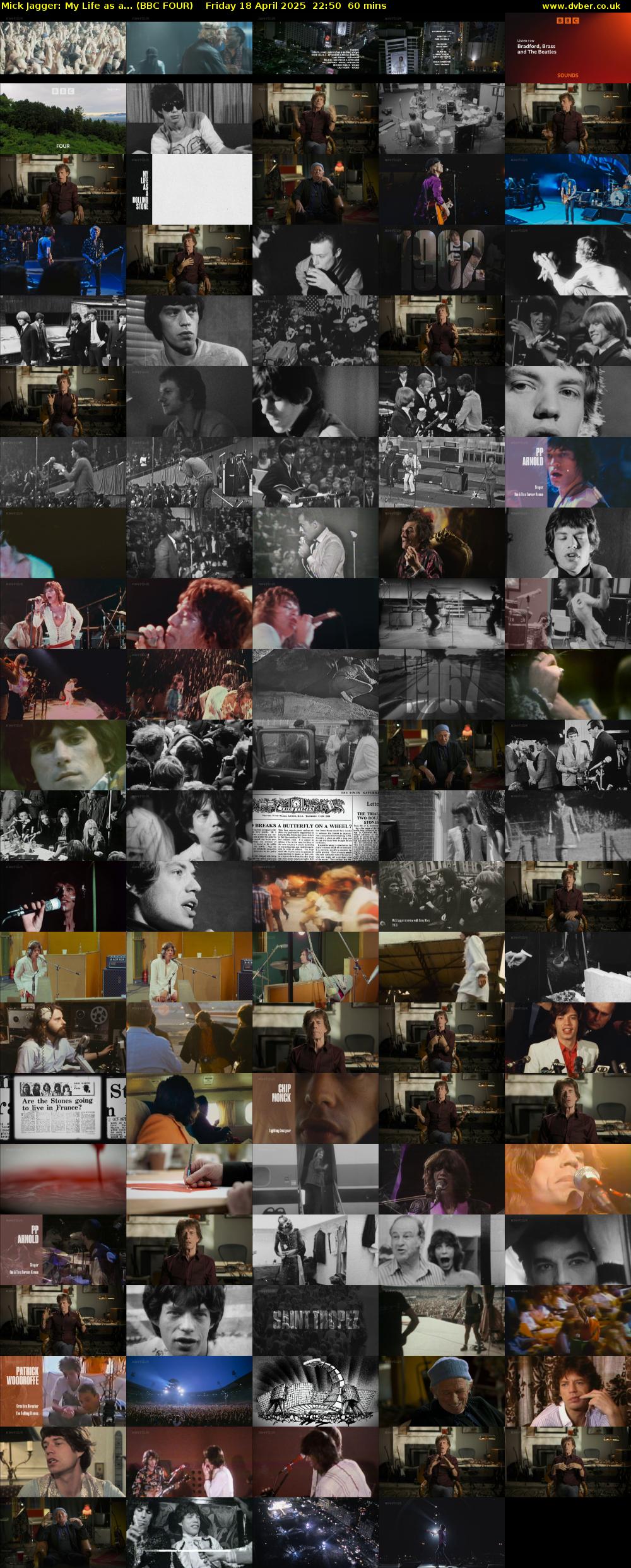 Mick Jagger: My Life as a... (BBC FOUR) Friday 18 April 2025 22:50 - 23:50