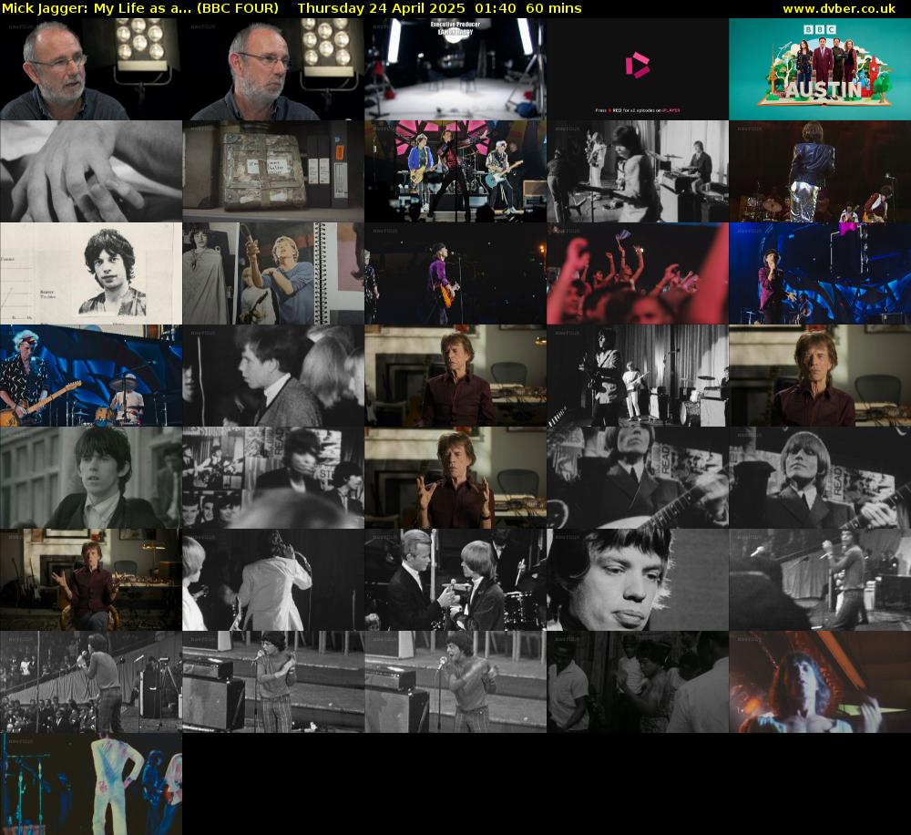 Mick Jagger: My Life as a... (BBC FOUR) Thursday 24 April 2025 01:40 - 02:40