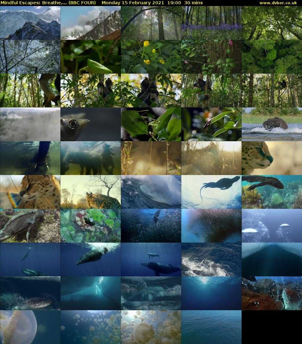 Mindful Escapes: Breathe,... (BBC FOUR) Monday 15 February 2021 19:00 - 19:30