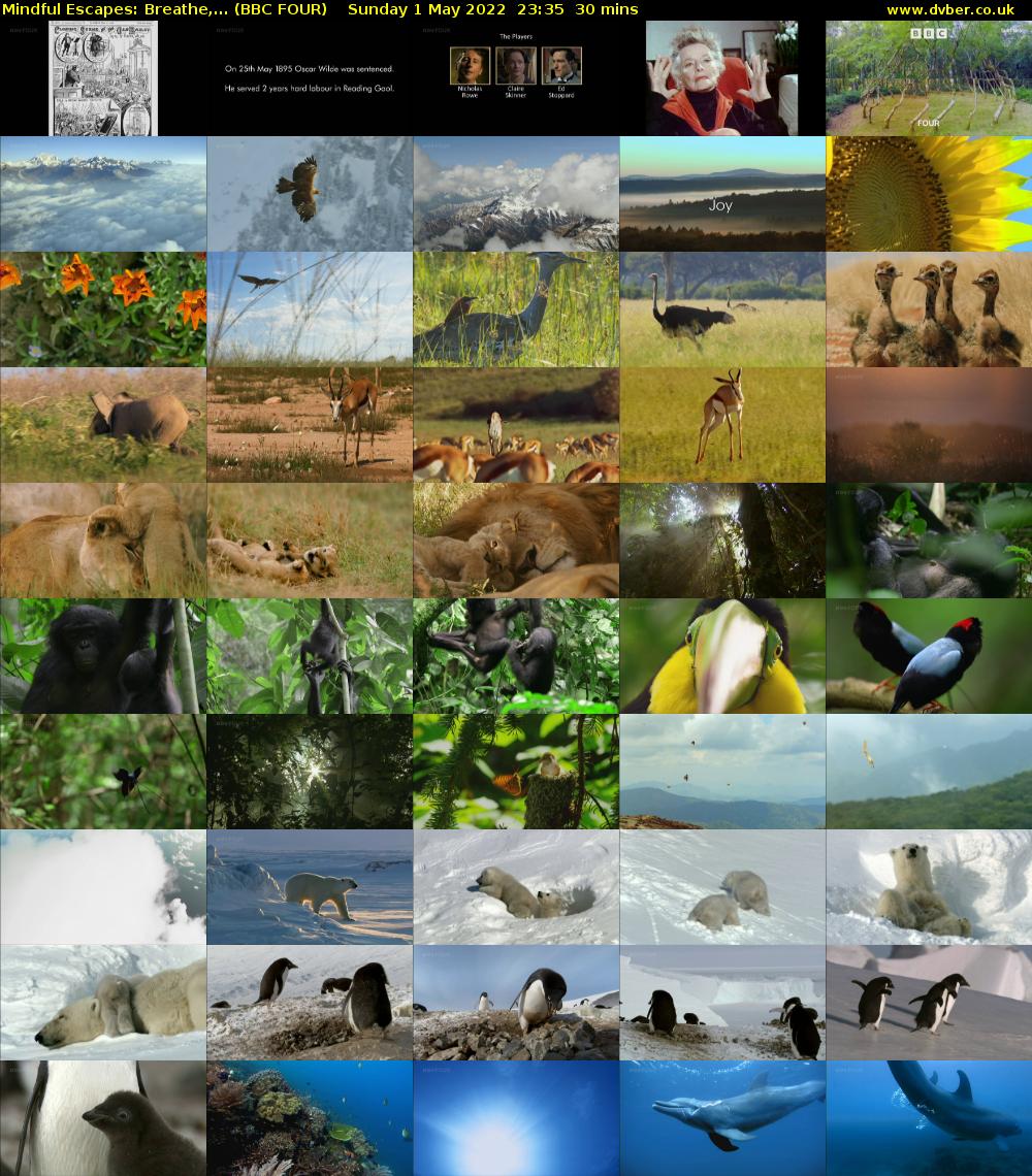 Mindful Escapes: Breathe,... (BBC FOUR) Sunday 1 May 2022 23:35 - 00:05
