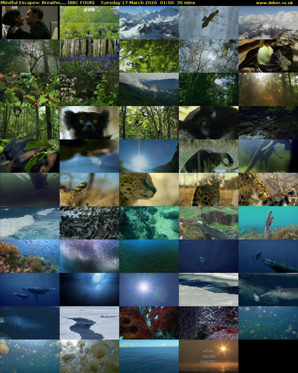 Mindful Escapes: Breathe,... (BBC FOUR) Tuesday 17 March 2026 01:00 - 01:30