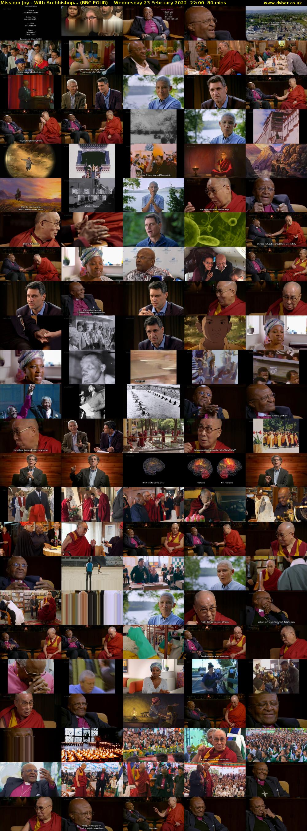 Mission: Joy - With Archbishop... (BBC FOUR) Wednesday 23 February 2022 22:00 - 23:20