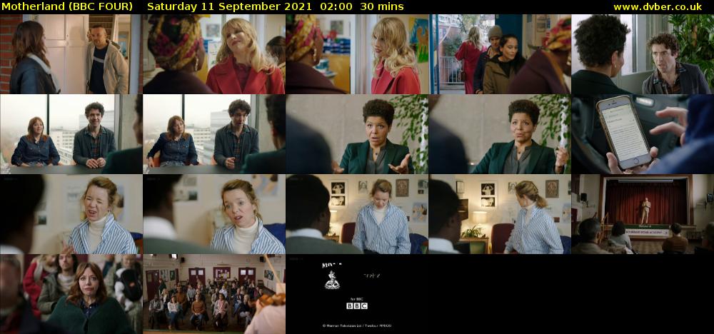 Motherland (BBC FOUR) Saturday 11 September 2021 02:00 - 02:30