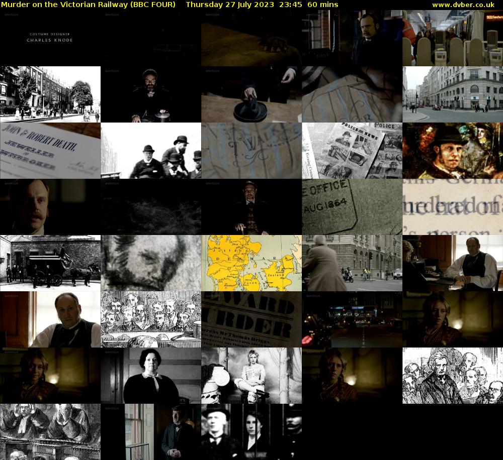 Murder on the Victorian Railway (BBC FOUR) Thursday 27 July 2023 23:45 - 00:45